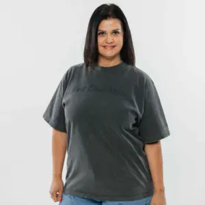 Oversized Grey "Just One More" T-Shirt